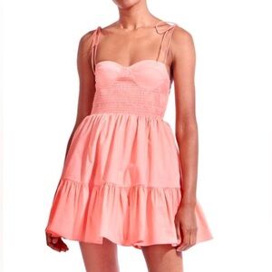 STAUD Mini Landry Dress Size L Color Grapefruit